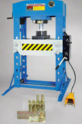 Side angle showing full-frame welded construction of SIEBEL industrial press