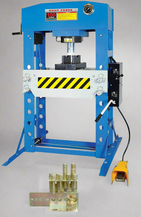 Side angle showing full-frame welded construction of SIEBEL industrial press