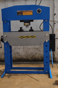 Installed SIEBEL hydraulic shop press in industrial workshop setting
