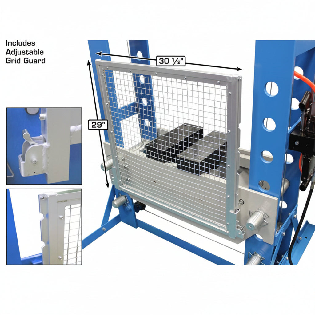 Adjustable 6-position bed height frame of heavy-duty shop press