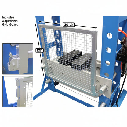 Adjustable 6-position bed height frame of heavy-duty shop press