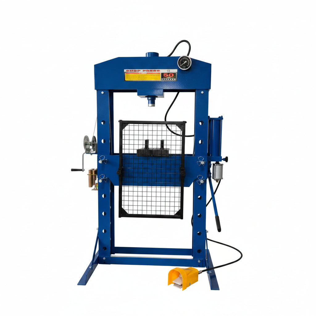 SIEBEL Air & Hydraulic Shop Press | Heavy - Duty Industrial Machine - Hydraulic Shop Presses with 50 Ton SP50AH01 | Sold by Uncle Wiener's Wholesale
