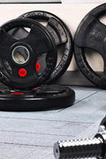 Signature Fitness Olympic 2 - Inch Cast Iron Plate Weight Plate for Strength Training and Weightlifting, Style 4, 25LB Pair - with 25LB Pair | Sold by Uncle Wiener's Wholesale