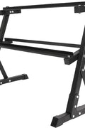 Signature Fitness Rubber Encased Hex Dumbbell, 25LB Pair with 2 - Tier Rack - with | Sold by Uncle Wiener's Wholesale
