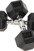 Signature Fitness Rubber Encased Hex Dumbbell, 25LB Pair with 2 - Tier Rack - with | Sold by Uncle Wiener's Wholesale