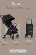 Silver Cross | Jet 3 Compact Pushchair | Travel Stroller | Foldable & Lightweight Stroller/Travel System | Cabin Size | Car Seat Compatible | Newborns - 3 - 4yrs | Black - with | Sold by Uncle Wiener's Wholesale