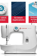 SINGER M2100 Lightweight & Compact Sewing Machine With 63 Stitch Applications, LED Light & Easy 4 - step Buttonhole | Ideal for Mending and Sewing - with | Sold by Uncle Wiener's Wholesale