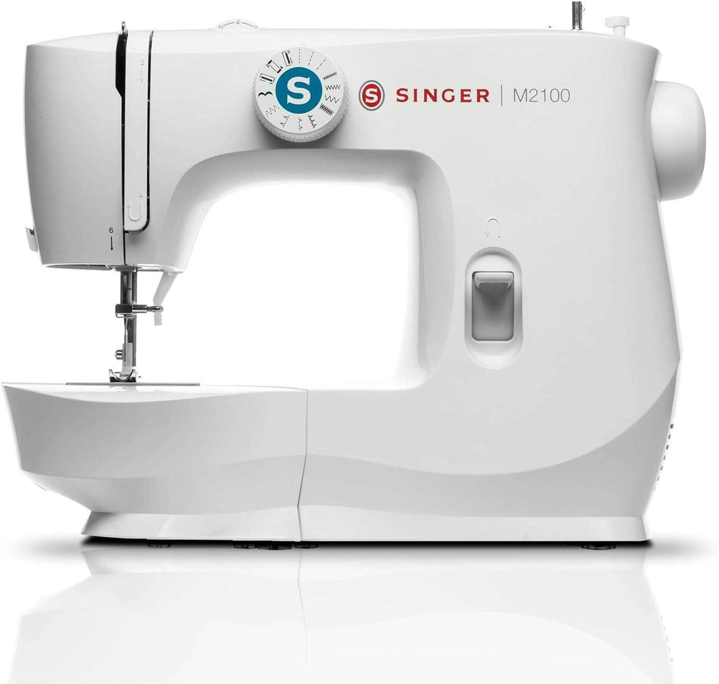 SINGER M2100 Lightweight & Compact Sewing Machine With 63 Stitch Applications, LED Light & Easy 4 - step Buttonhole | Ideal for Mending and Sewing - with | Sold by Uncle Wiener's Wholesale