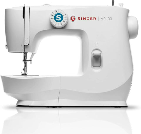 SINGER M2100 Lightweight & Compact Sewing Machine With 63 Stitch Applications, LED Light & Easy 4 - step Buttonhole | Ideal for Mending and Sewing - with | Sold by Uncle Wiener's Wholesale