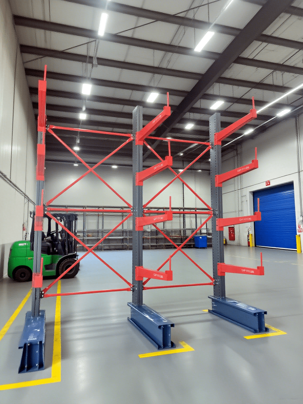 Single & Double - Sided Cantilever Rack | Heavy - Duty Racking – 3300 lbs Capacity - with SINGLE SIDED 3300 LBS CANTILEVER RACK | Sold by Uncle Wiener's Wholesale
