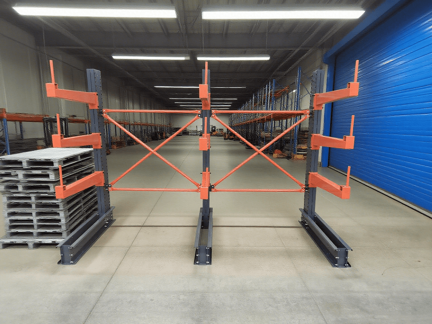 Single & Double - Sided Cantilever Rack | Heavy - Duty Racking – 3300 lbs Capacity - with SINGLE SIDED 3300 LBS CANTILEVER RACK | Sold by Uncle Wiener's Wholesale
