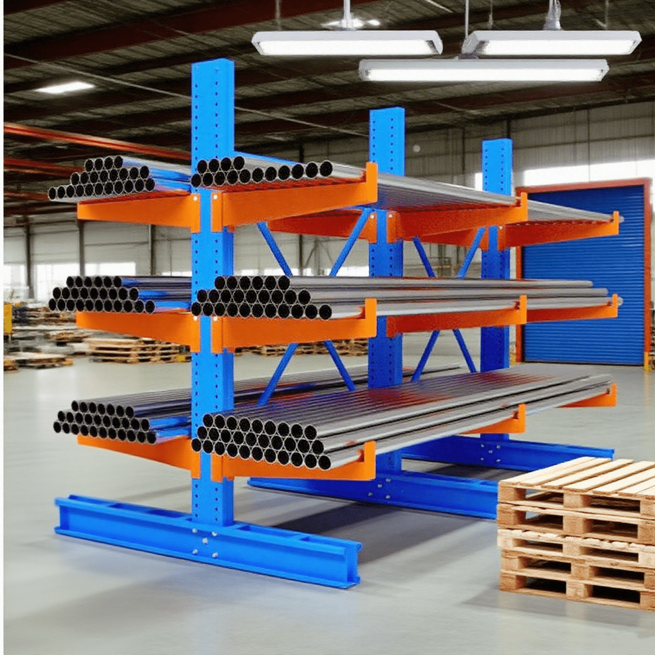Single & Double - Sided Cantilever Rack | Heavy - Duty Racking – 3300 lbs Capacity - with SINGLE SIDED 3300 LBS CANTILEVER RACK | Sold by Uncle Wiener's Wholesale