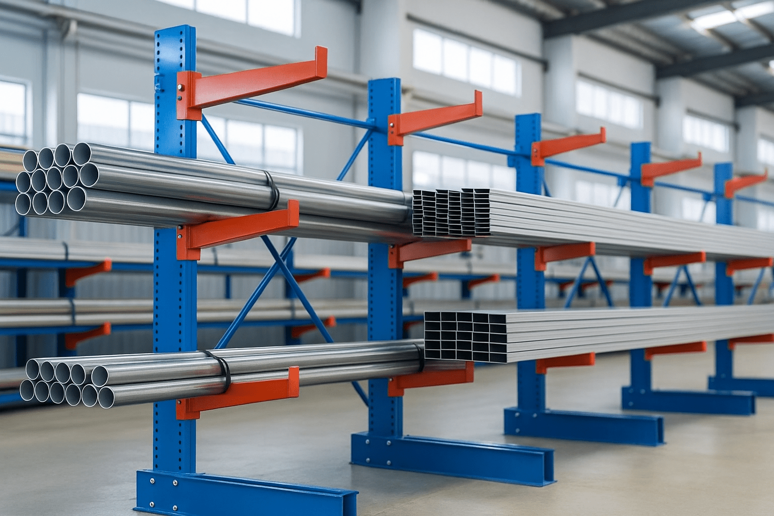 Single & Double - Sided Cantilever Rack | Heavy - Duty Racking – 3300 lbs Capacity - with SINGLE SIDED 3300 LBS CANTILEVER RACK | Sold by Uncle Wiener's Wholesale
