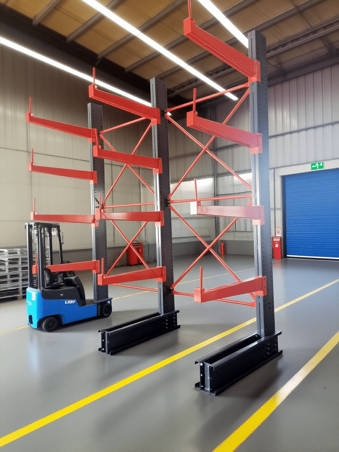 Single & Double - Sided Cantilever Rack | Heavy - Duty Racking – 3300 lbs Capacity - with SINGLE SIDED 3300 LBS CANTILEVER RACK | Sold by Uncle Wiener's Wholesale