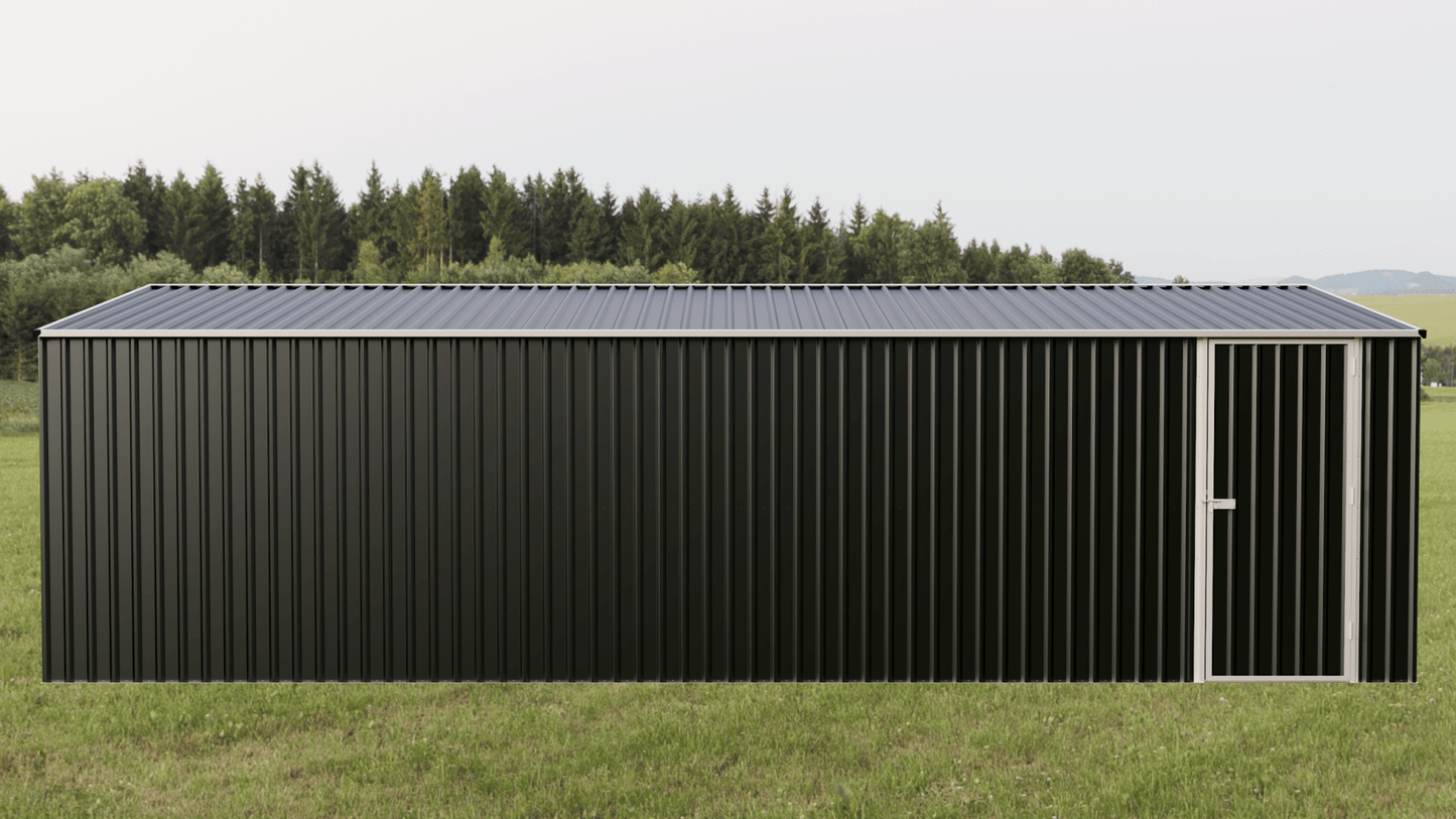 Single Steel Garage Building with Double Swing Doors 14 × 27 ft – GA1427 - with | Sold by Uncle Wiener's Wholesale