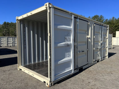 Single - Trip 20′ Sea Container – Multi - Door 3 - Door Storage Container | SKUs 723528 & 723529 - with High Cube 9'6 | Sold by Uncle Wiener's Wholesale