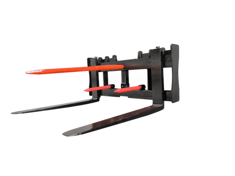 Skid Steer 42" Pallet Forks with Trailer Hitch & 49" Bale Spear – SHBS42 - Skid Steer Attachment with | Sold by Uncle Wiener's Wholesale