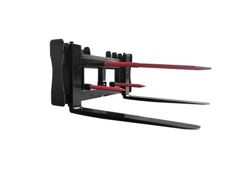 Skid Steer 42" Pallet Forks with Trailer Hitch & 49" Bale Spear – SHBS42 - Skid Steer Attachment with | Sold by Uncle Wiener's Wholesale