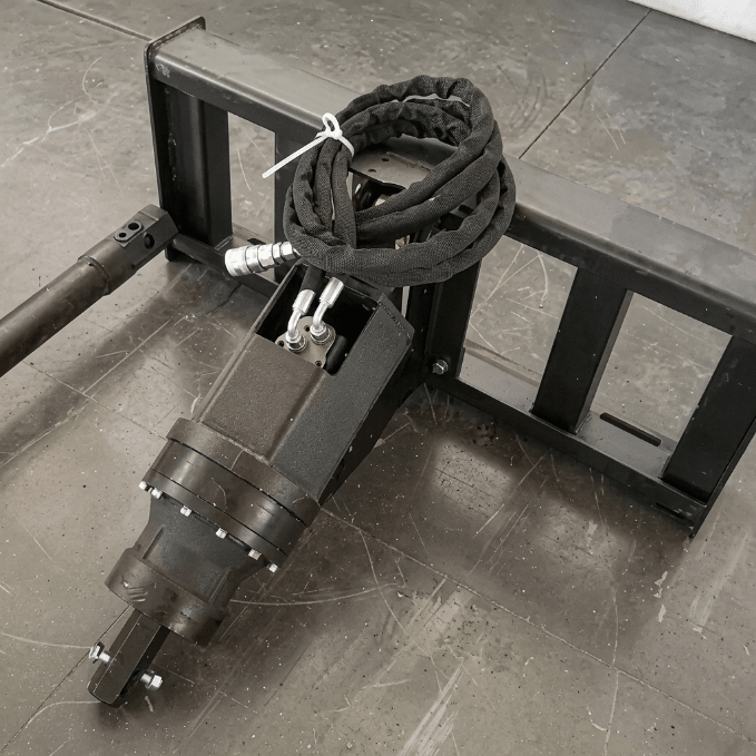 Skid Steer Auger & Post Hole Digger Attachment | 9", 12", 18" Bits with Motor Options - Skid Steer Attachments with Auger with 9" & 12" & 18" Drill Bits (Model: 8PHAS) | Sold by Uncle Wiener's Wholesale