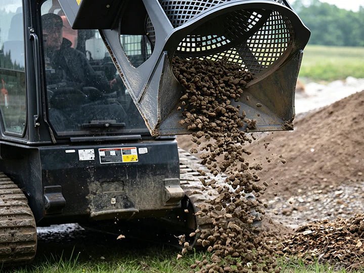 Skid Steer Screening Bucket 0.80m³ Rotary Material Separator 43" Drum SSRF10MP1140 - with | Sold by Uncle Wiener's Wholesale