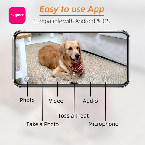 SKYMEE Petalk AI Dog Camera Automatic Treat Dispenser, 5G&2.4G WiFi HD Pet Camera, Remote Treat Tossing - with | Sold by Uncle Wiener's Wholesale