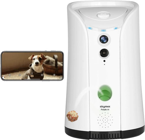 SKYMEE Petalk AI Dog Camera Automatic Treat Dispenser, 5G&2.4G WiFi HD Pet Camera, Remote Treat Tossing - with | Sold by Uncle Wiener's Wholesale
