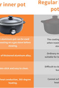 Slow Cooker 6+ Quart Black Uniform Heating,Non Stick Pot,Aluminum,6.5Qt Slow Cooker Makes Your Food More Delicious.Suitable as a Gift for Wives,Parents,and Friends - with | Sold by Uncle Wiener's Wholesale