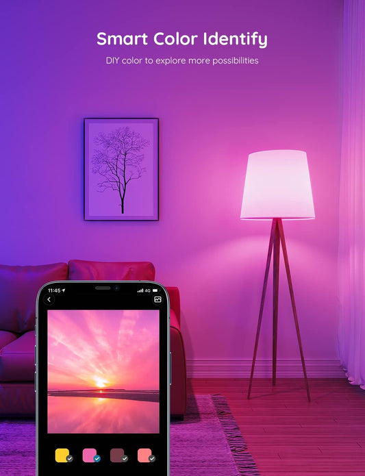 Smart WiFi LED Light Bulbs – Color Changing RGBWW A19, Alexa & Google Compatible, Music Sync, 16 Million Colors – 4 Pack – 19849841 - with | Sold by Uncle Wiener's Wholesale