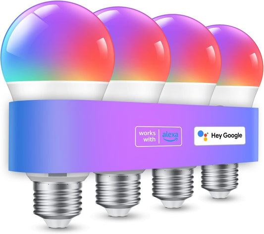 Smart WiFi LED Light Bulbs – Color Changing RGBWW A19, Alexa & Google Compatible, Music Sync, 16 Million Colors – 4 Pack – 19849841 - with | Sold by Uncle Wiener's Wholesale