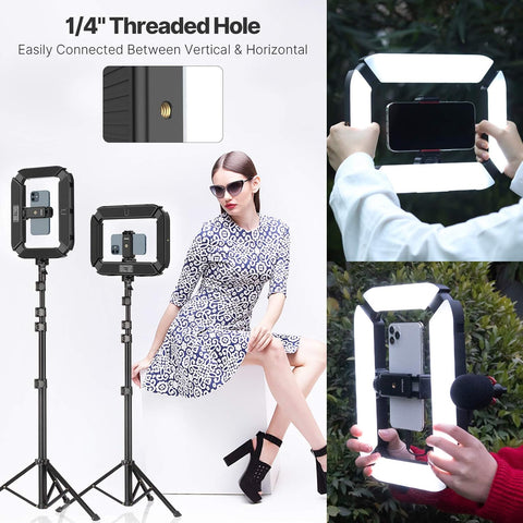Smartphone Video Rig PICTRON U200 Handheld LED Ring Light Selfie Light Phone Video Stabilizer for Camera, Smartphone, Action Camera, YouTube, Setup, Filmmaking, Makeup, Vlogging - with | Sold by Uncle Wiener's Wholesale