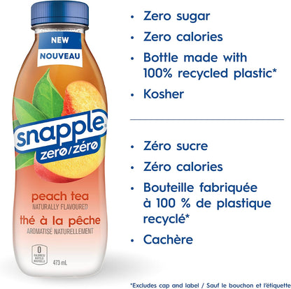 Snapple Peach Tea 12 Pack Bottles – Naturally Flavoured Iced Tea Drink SNPPT12 - with | Sold by Uncle Wiener's Wholesale