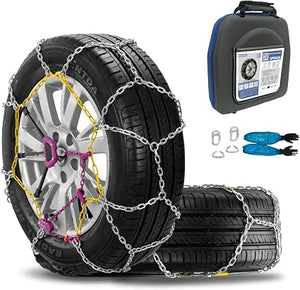 SNOCATENA Auto-Tightening Snow Chains – Set of 2 Universal Emergency Tire Chains for Cars, SUVs & Trucks