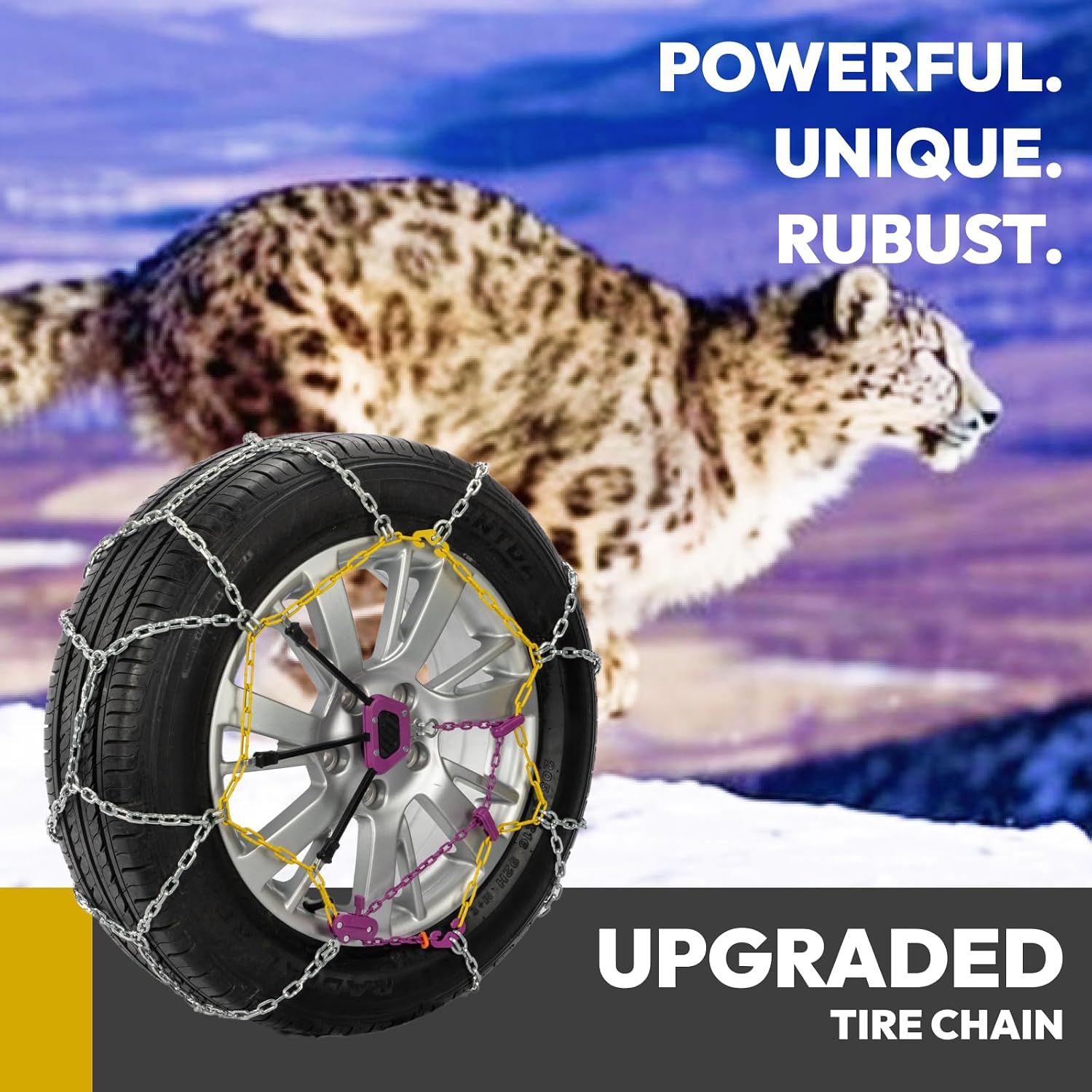 SNOCATENA Auto-Tightening Snow Chains – Set of 2 Universal Emergency Tire Chains for Cars, SUVs & Trucks - General Equipment with | Sold by Uncle Wiener's Wholesale