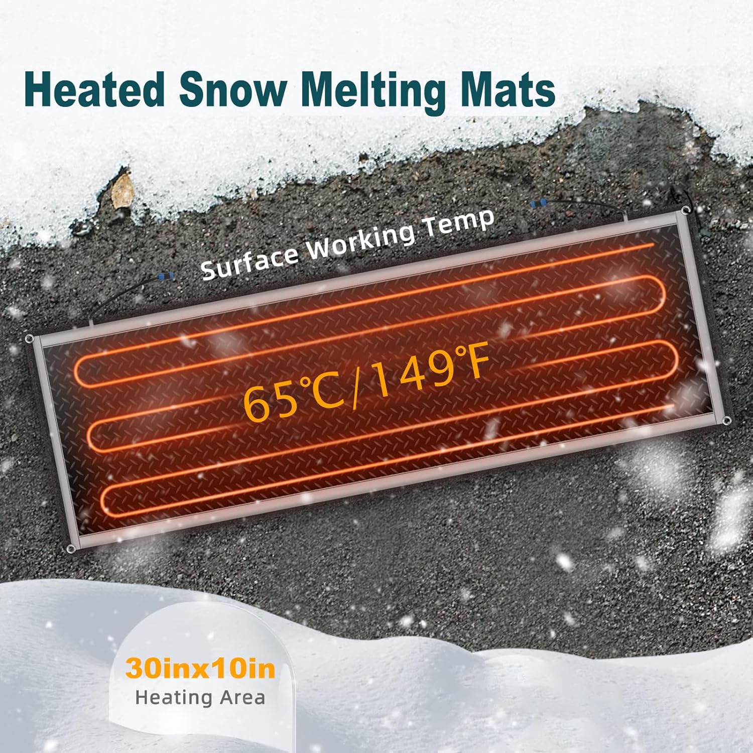 Snow Melting Stair Mat 10x30 FT – Heated Rubber Ice Melt Mat for Stairs, Walkways, &amp; Entrances &nbsp;Model SMM01030 - with | Sold by Uncle Wiener's Wholesale