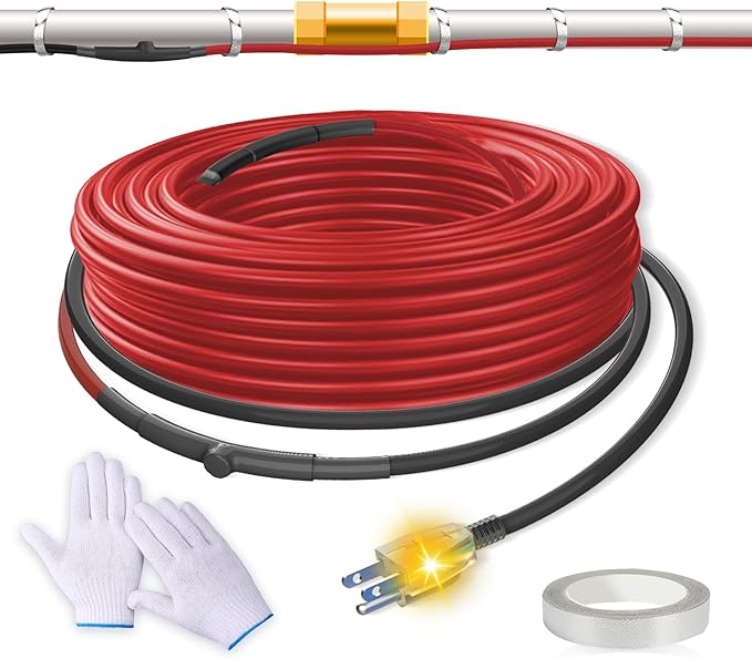 SnulyHeet Pipe Heat Cable with Thermostat for Water Pipe Freeze Protection 120V - Farm Equipment with | Sold by Uncle Wiener's Wholesale