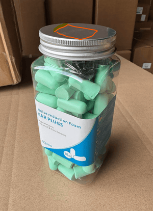 Soft Foam Ear Plugs 60 Pair Noise Reduction Disposable Earplugs in Storage Jar S1345