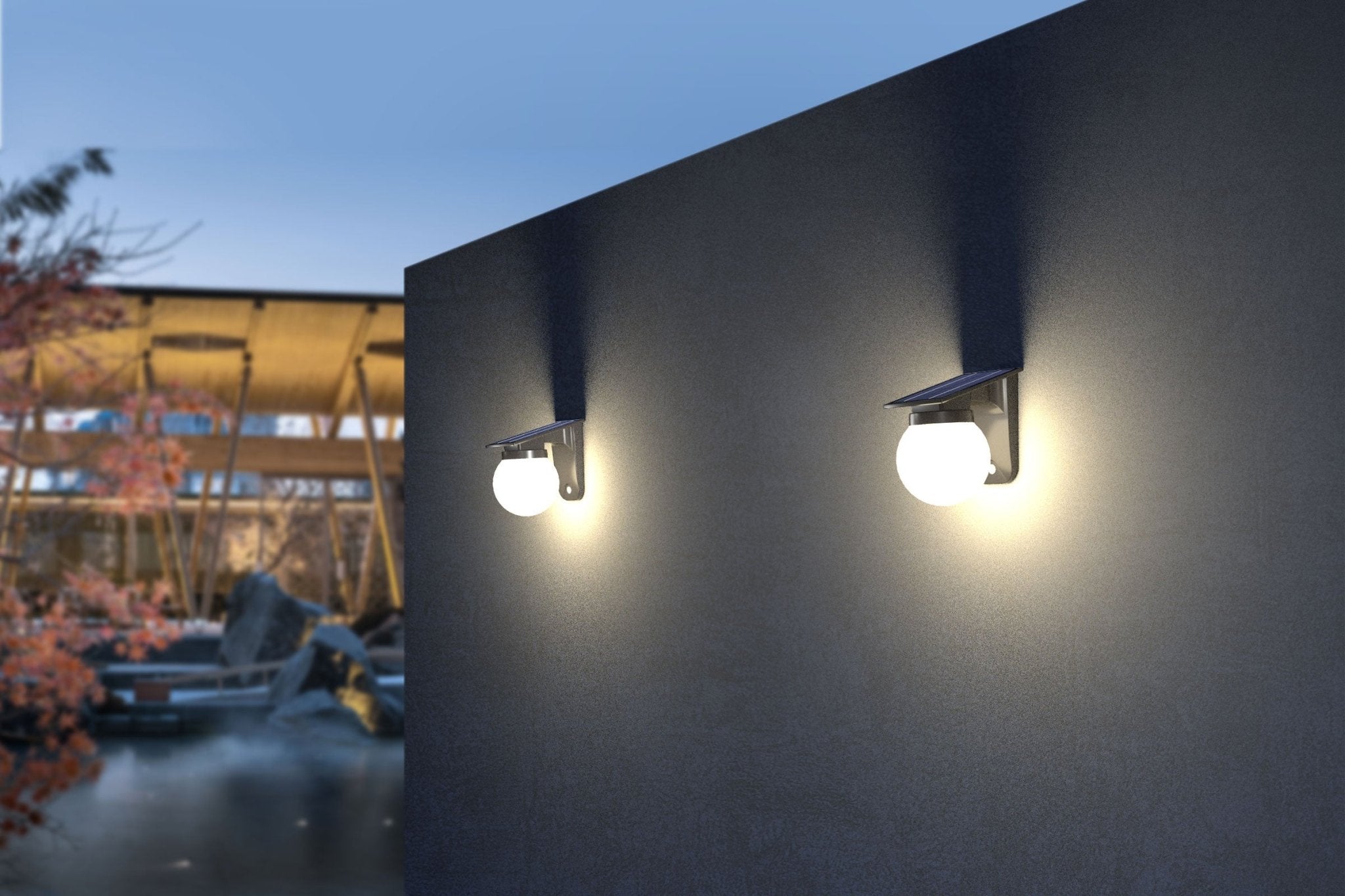 Solar Ball Wall Light 3 Color Temperature Outdoor LED Garden Light QYJG10 - with | Sold by Uncle Wiener's Wholesale