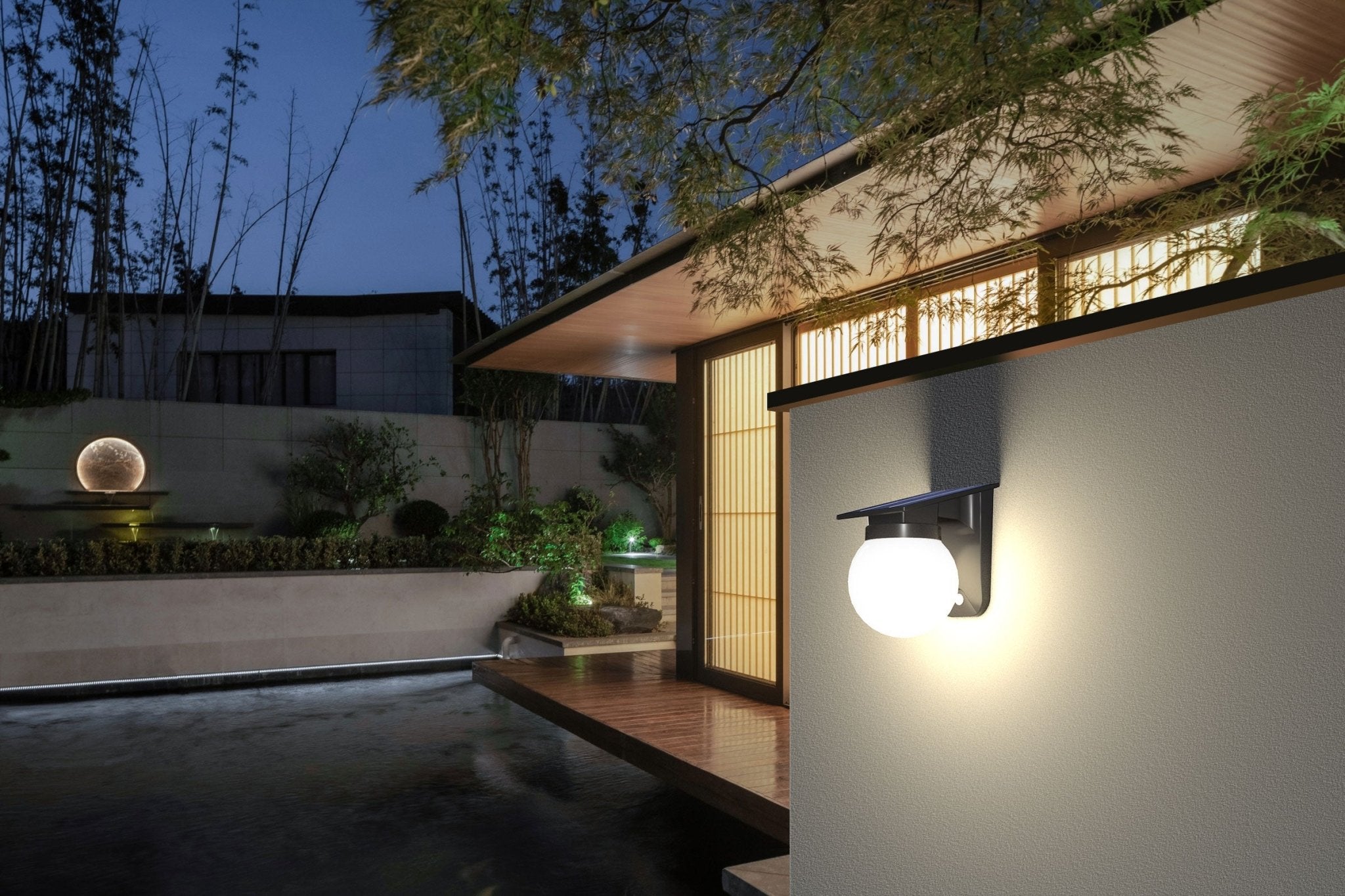 Solar Ball Wall Light 3 Color Temperature Outdoor LED Garden Light QYJG10 - with | Sold by Uncle Wiener's Wholesale
