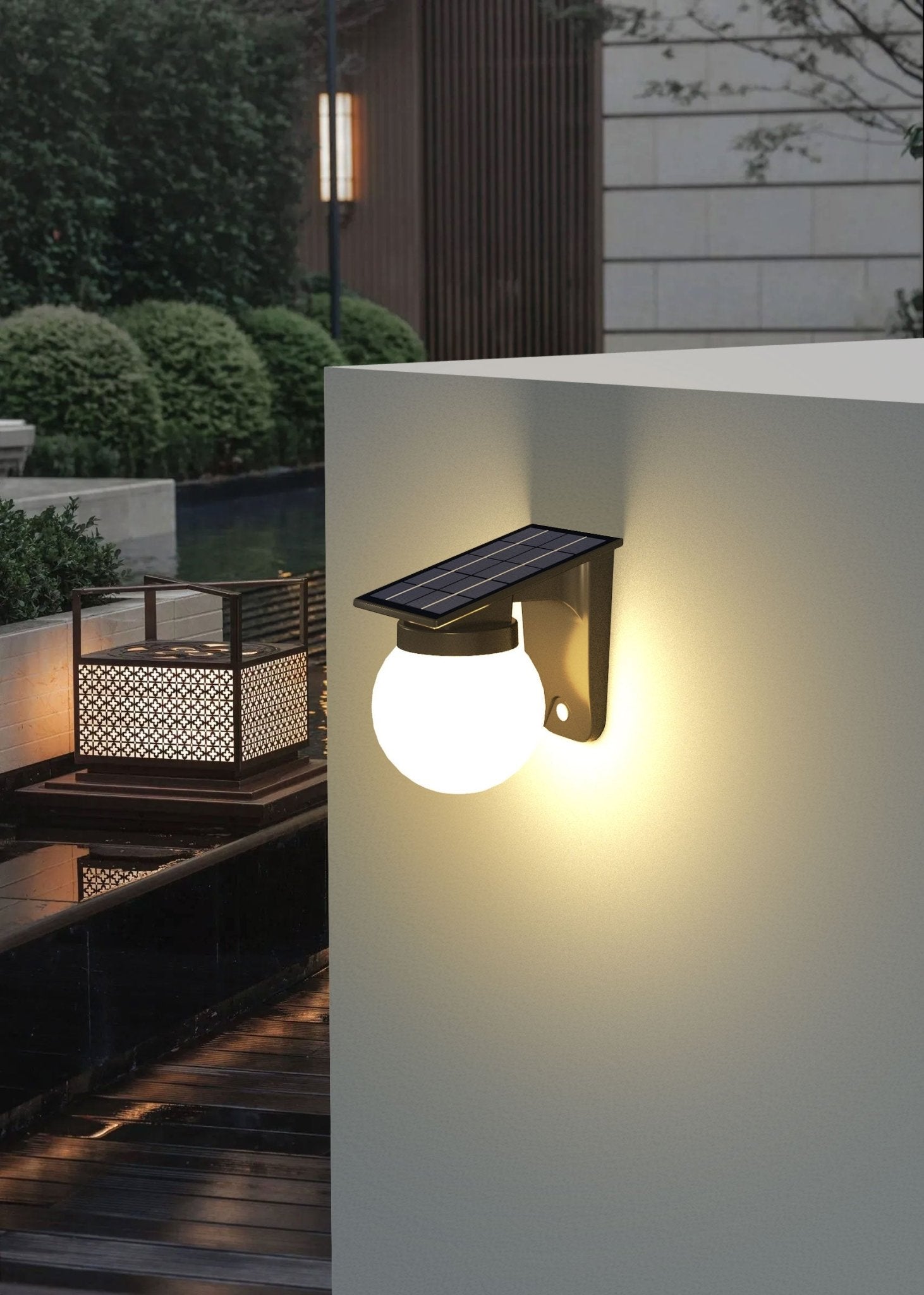 Solar Ball Wall Light 3 Color Temperature Outdoor LED Garden Light QYJG10 - with | Sold by Uncle Wiener's Wholesale