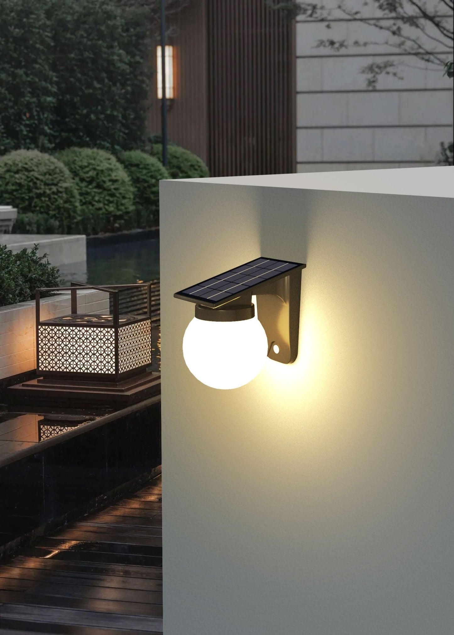 Solar Ball Wall Light 3 Color Temperature Outdoor LED Garden Light QYJG10 - with | Sold by Uncle Wiener's Wholesale