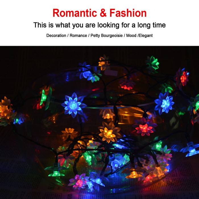 Solar Decorative String Lights Garden Outdoor LED Patio Lights Assorted Styles MFSLC - with Lotus Solar String Lights 50 LED RGB | Sold by Uncle Wiener's Wholesale