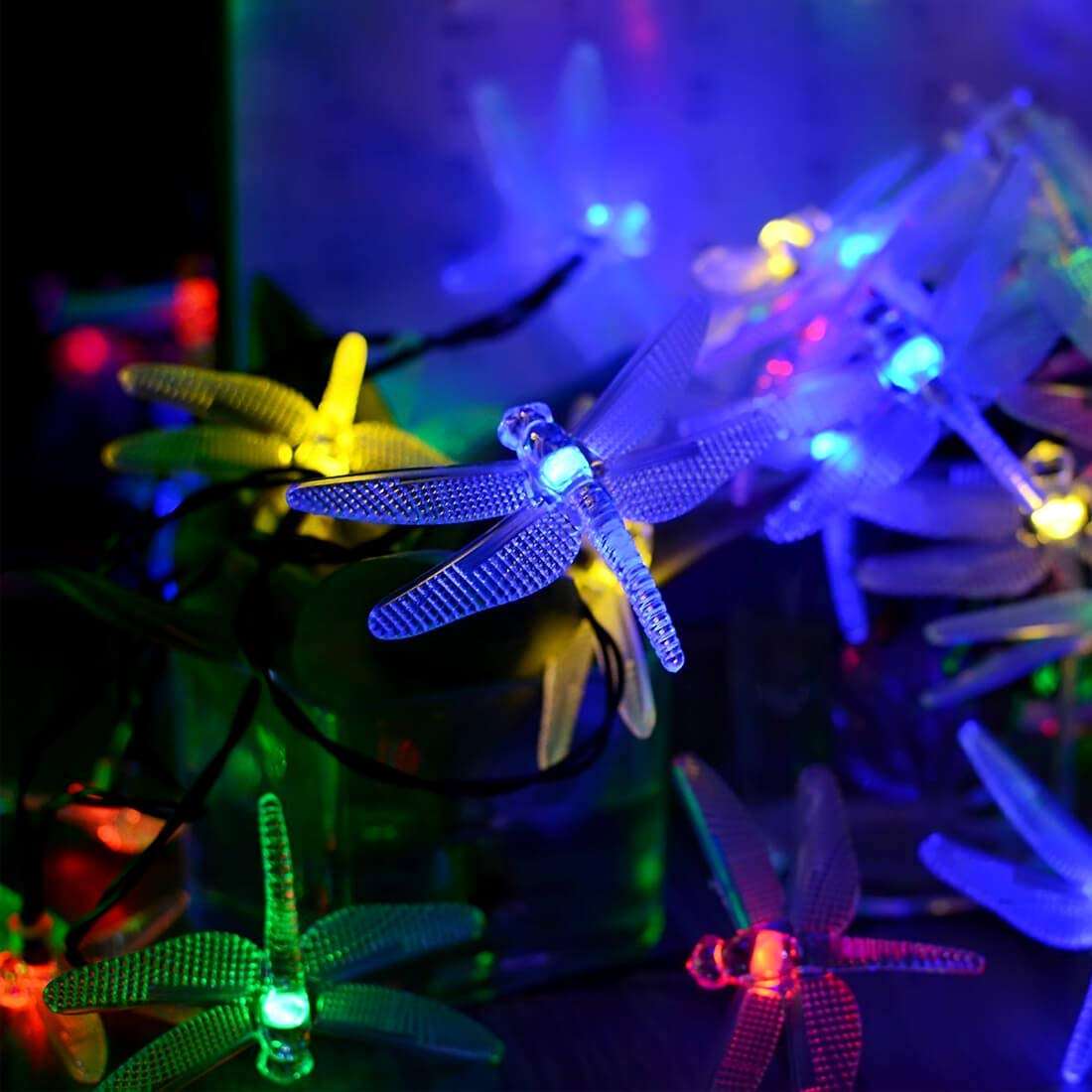 Solar Decorative String Lights Garden Outdoor LED Patio Lights Assorted Styles MFSLC - with Dragonfly Solar String Lights 20 | Sold by Uncle Wiener's Wholesale