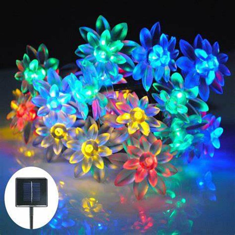 Solar Decorative String Lights Garden Outdoor LED Patio Lights Assorted Styles MFSLC - with Lotus Solar String Lights 50 LED RGB | Sold by Uncle Wiener's Wholesale