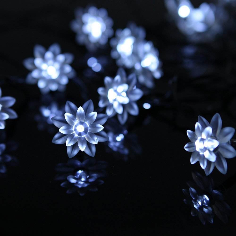 Solar Decorative String Lights Garden Outdoor LED Patio Lights Assorted Styles MFSLC - with Lotus Solar String Lights 50 LED RGB | Sold by Uncle Wiener's Wholesale
