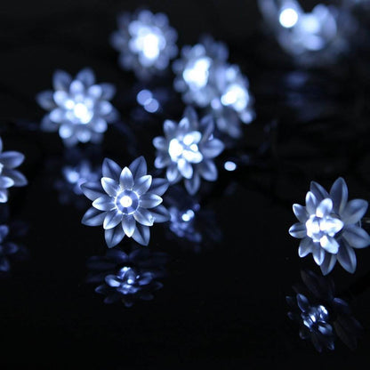 Solar Decorative String Lights Garden Outdoor LED Patio Lights Assorted Styles MFSLC - with Lotus Solar String Lights 50 LED RGB | Sold by Uncle Wiener's Wholesale
