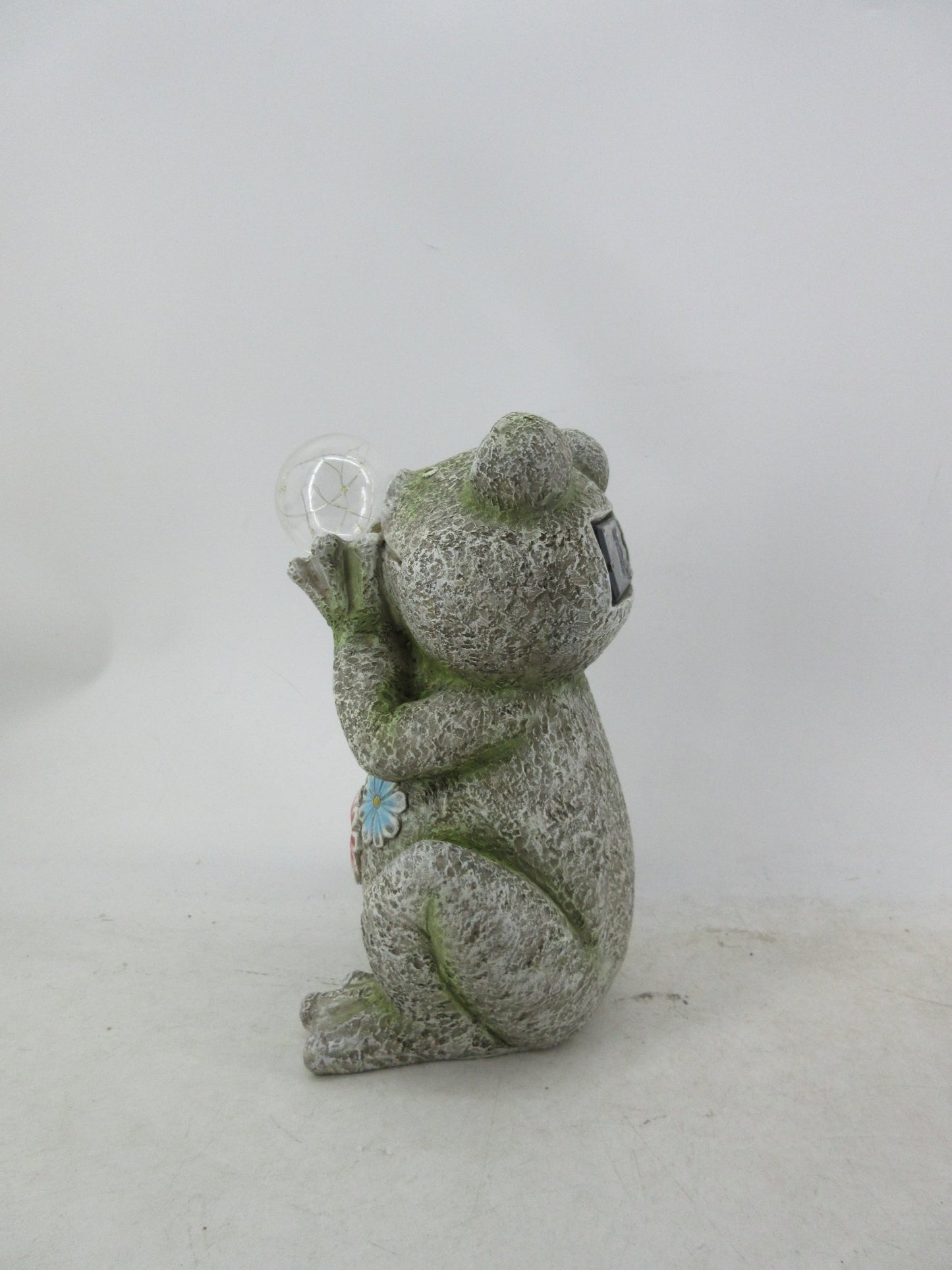 Solar Garden Statues with LED Lights Dog Frog Gnome Highland Cow Rabbit Cat Bear Collection KHSOLAR01 - with Frog with Globe Solar Light | Sold by Uncle Wiener's Wholesale