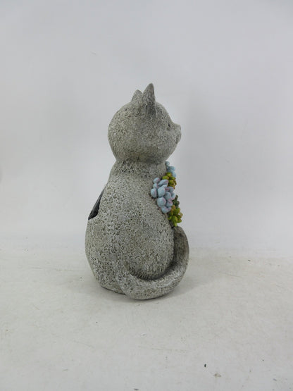 Solar Garden Statues with LED Lights Dog Frog Gnome Highland Cow Rabbit Cat Bear Collection KHSOLAR01 - with Cat with Succulents Solar Light | Sold by Uncle Wiener's Wholesale