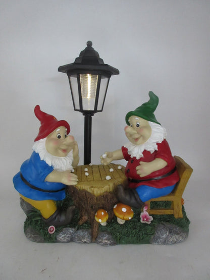 Solar Garden Statues with LED Lights Dog Frog Gnome Highland Cow Rabbit Cat Bear Collection KHSOLAR01 - with Gnome Table Scene with Solar Light | Sold by Uncle Wiener's Wholesale