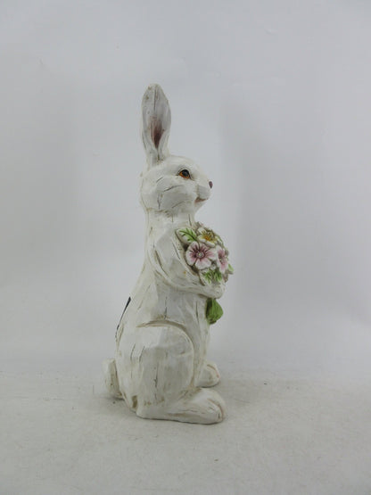 Solar Garden Statues with LED Lights Dog Frog Gnome Highland Cow Rabbit Cat Bear Collection KHSOLAR01 - with Rabbit Holding Flowers Solar Light | Sold by Uncle Wiener's Wholesale