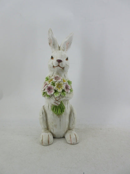 Solar Garden Statues with LED Lights Dog Frog Gnome Highland Cow Rabbit Cat Bear Collection KHSOLAR01 - with Rabbit Holding Flowers Solar Light | Sold by Uncle Wiener's Wholesale